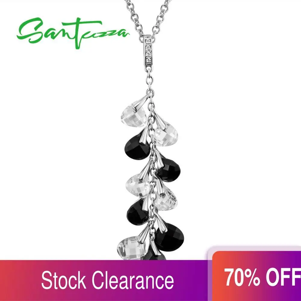 Женский кулон из серебра 925 пробы с черным ониксом и белым фианитом|pendants for women|pendant