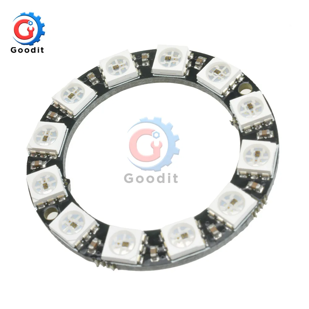 WS2812B RGB LED Ring 12 Bits WS2812 5050 RGB LED Lights Integrated Driver Module For Arduino 16bit Lamp Panel Module