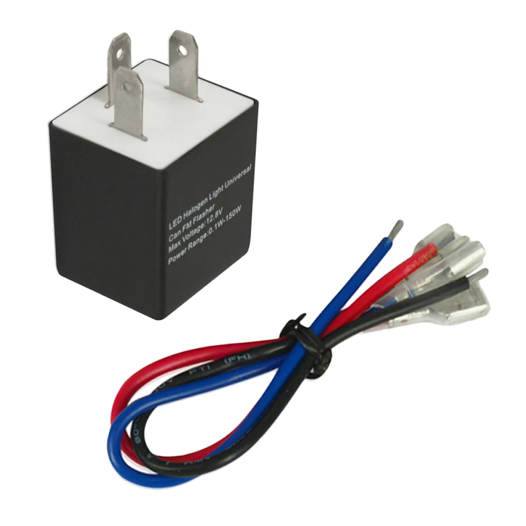 Black Motorcycle Universal 12v 24V 3-Pin Speed Adjustable LED Flasher Turn Signal Light Electronic Relay
