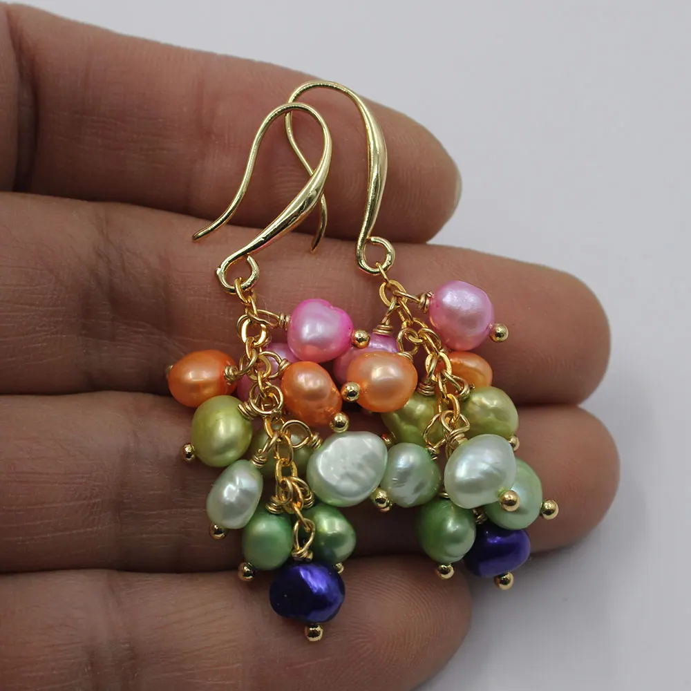 Серьги-Крючки женские с натуральным пресноводным жемчугом | AliExpress