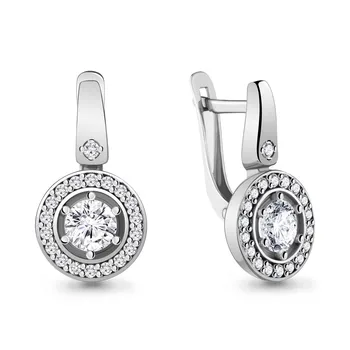 

AQUAMARINE earrings with cubic zirconia, silver 925