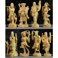 Exquisite Wooden Eight Immortals Crossing the Sea Sculpture, Handcrafted Daoist Figures for Longevity and Home Decoration 1