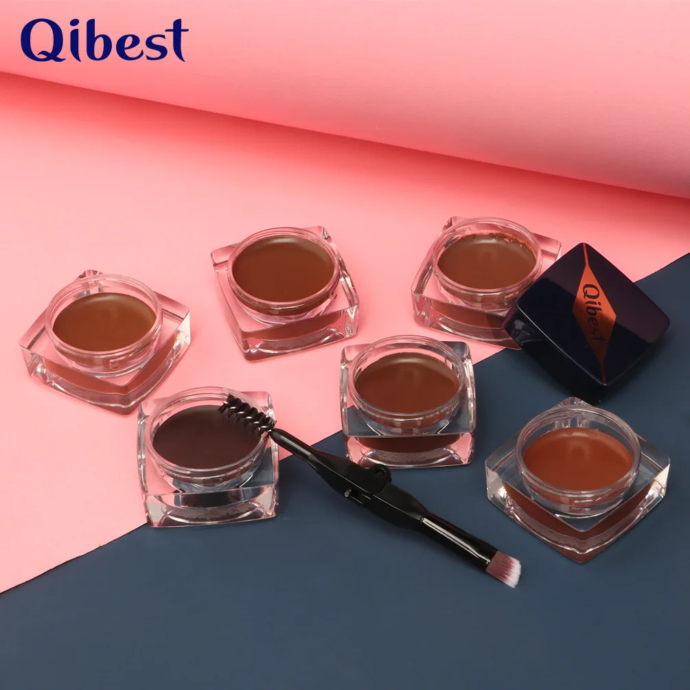 QiBest, 6 цветов, профессиональный усилитель бровей, водонепроницаемый гель для бровей, стойкий макияж, тинт для бровей, косметическая кисть для бровей, инструменты