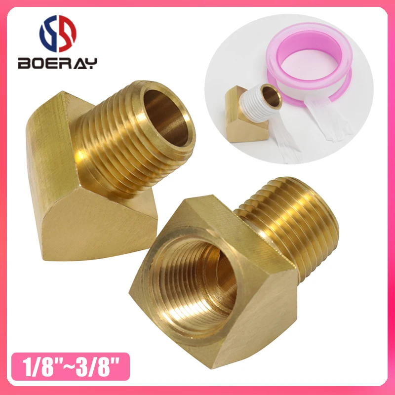 2 шт. фитинг для шланга 1/8 &quot1/4&quot 3/8 &quot1/2&quot латунный уличный локоть 45 градусов с