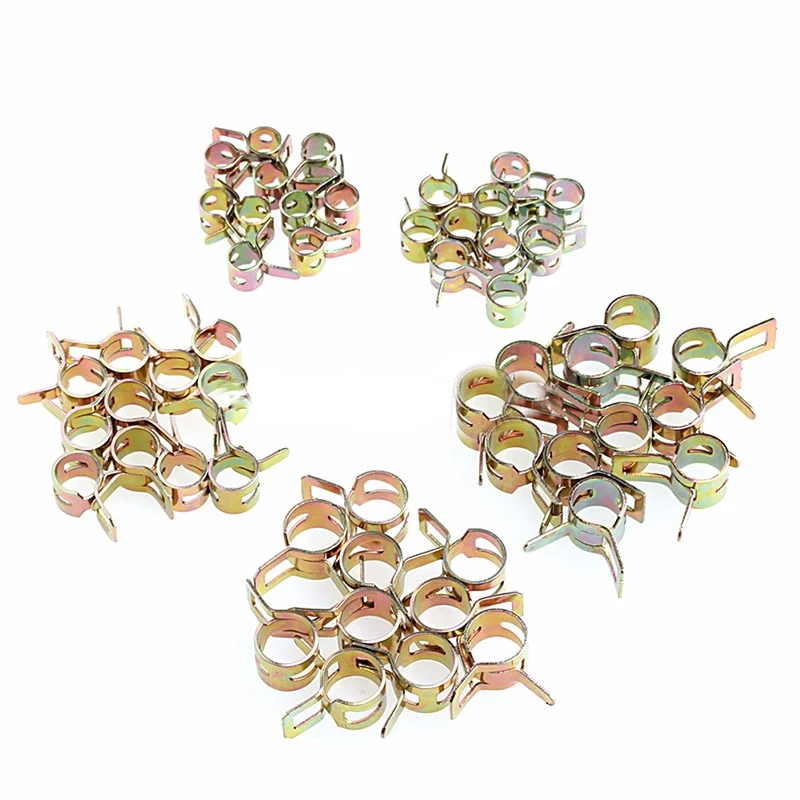

50Pcs 5/6/7/8/9mm Spring Clip Fuel Line Hose Water Pipe Air Tube Clamps Fastener