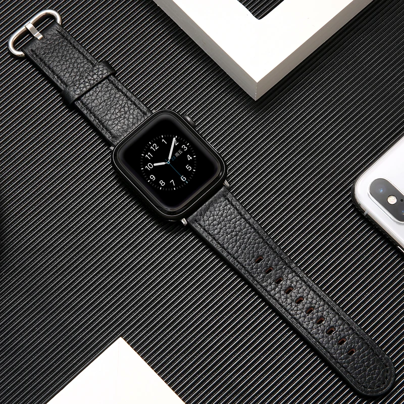 

Leather strap for Apple watch band 42mm 38mm watchband 44mm 40mm bracelet correa iWatch band 5 4 3 2 1 apple watch Accessories