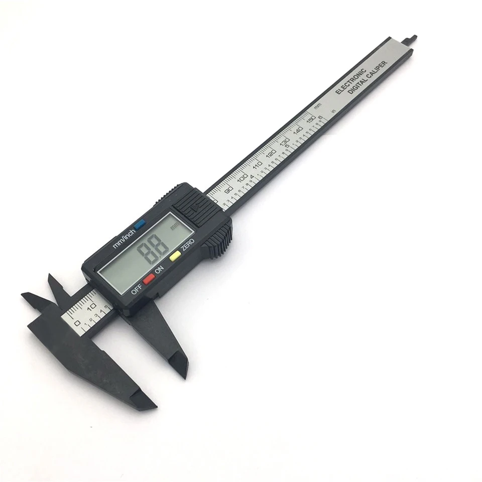 PROSTORMER 1 шт. измерительный инструмент 0-150mm 6 дюймов Пластик ЖК-дисплей цифровых электронных углеродного волокна штангенциркуль микрометр