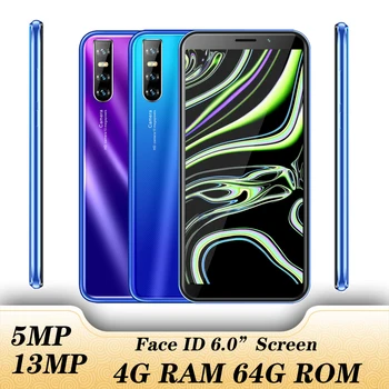 

Face id unlocked X2 Global Version 13MP 4GB RAM 64GB ROM 6.0inch Smartphone Android Full Screen Mobile Phone Cellphone Celulare