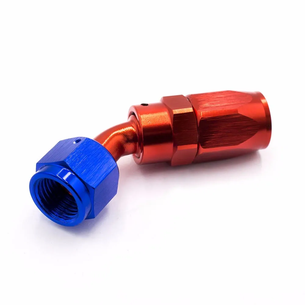CNSPEED AN6 фитинги AN06 алюминиевые фитинги 45 градусов масло/топливо/поворотный угловой фитинг фитинги(поворотный штуцер для шланга) YC100352-45RD