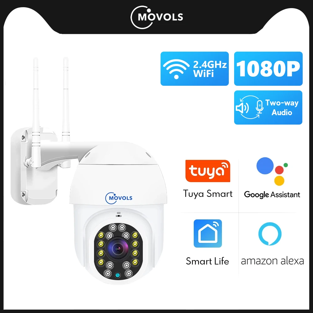MOVOLS 3MP IP Camera Smart Tracking Tuya Wireless Two Way Audio PTZ Outdoor Waterproof Video Surveillance CCTV Security | Безопасность и