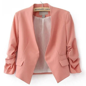 

Ladies Blazer Long Sleeve Feminine Blazer Femme Pink Blue White Black Blazer Autumn Women Suit jacket