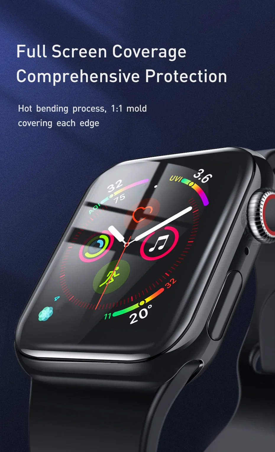 Защитная пленка Baseus 0,2 мм для iWatch i Watch 4 40 мм 44 мм полное покрытие мягкая защитная пленка для Apple Watch 4 3 2 1 38 мм 42 мм