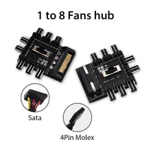 

Computer Motherboard Fan Hub Cooler Splitter Connector Extension PC 12V 3pin 2 Level Speed Controller Adapter Regulator Large 4P