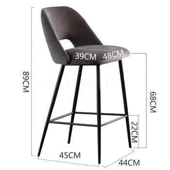 

Bar Chair Modern Simple Metal High Foot Front Desk Chair Bar Stool Household Soft Bag Loft Designer Creative Bar Chair
