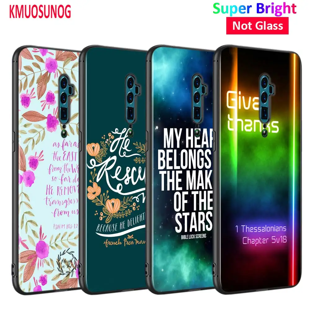 

Black Cover Biblical scriptures for OPPO Reno Z 10X Zoom F11 F9 F7 F5 A7 R9S R17 Realme 2 C2 K3 Pro Phone Case