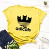 Low Cost T-Shirt Women Tees Short-Sleeves Animal-Print Harajuku Black Cat Summer Oversized Cartoon 4000911354904