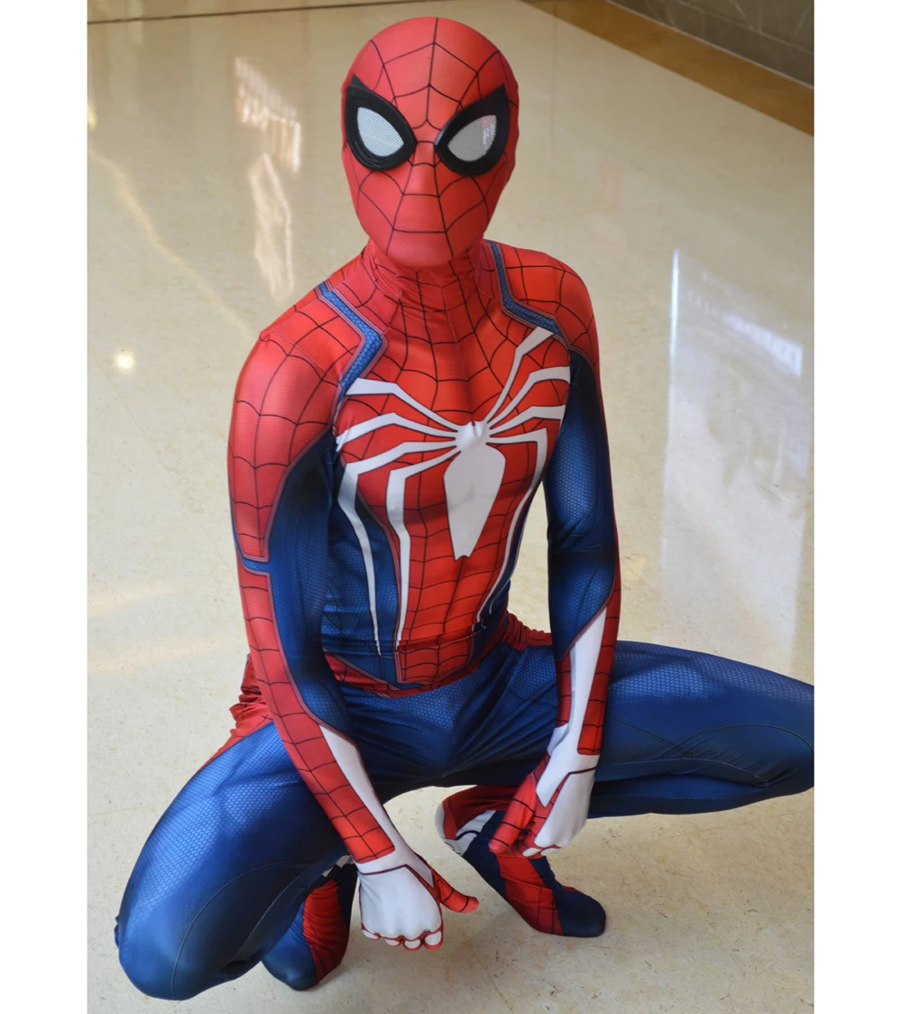 Najtaniej Gorąca sprzedaż pająk gry PS4 insomniac Spider Man z elastanu z lycry elastycznej 3D druku Halloween Spiderman Cosplay kostium body