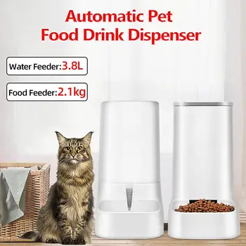 

3.8L Large Pet Autommatic Water Feeder/ Food Feeder Device for Small Cats Medium Dogs Bowl Cat Bowl Pet bowl Feeding Drinking