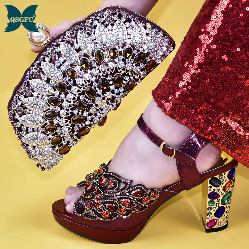 Wine Color Latest Design Shoes Women Luxury 2019 Nigerian Women