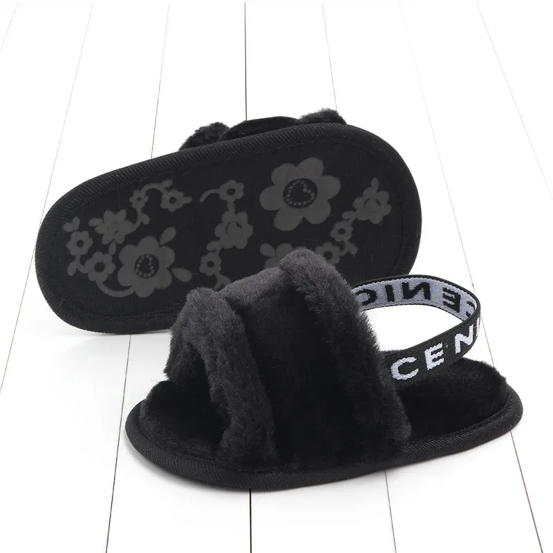 Fashion Faux Fur Baby Shoes Summer Cute Infant Baby boys girls shoes soft sole indoor shoes for 0-18M
