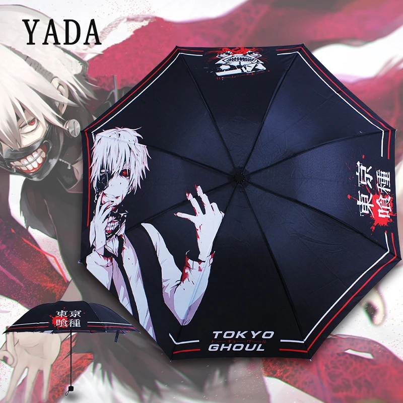 

YADA Japanese Style Anime TOKYO GHOUL Umbrella Folding Charm Rain Women uv Umbrella For Women Windproof Patio Umbrellas YS758