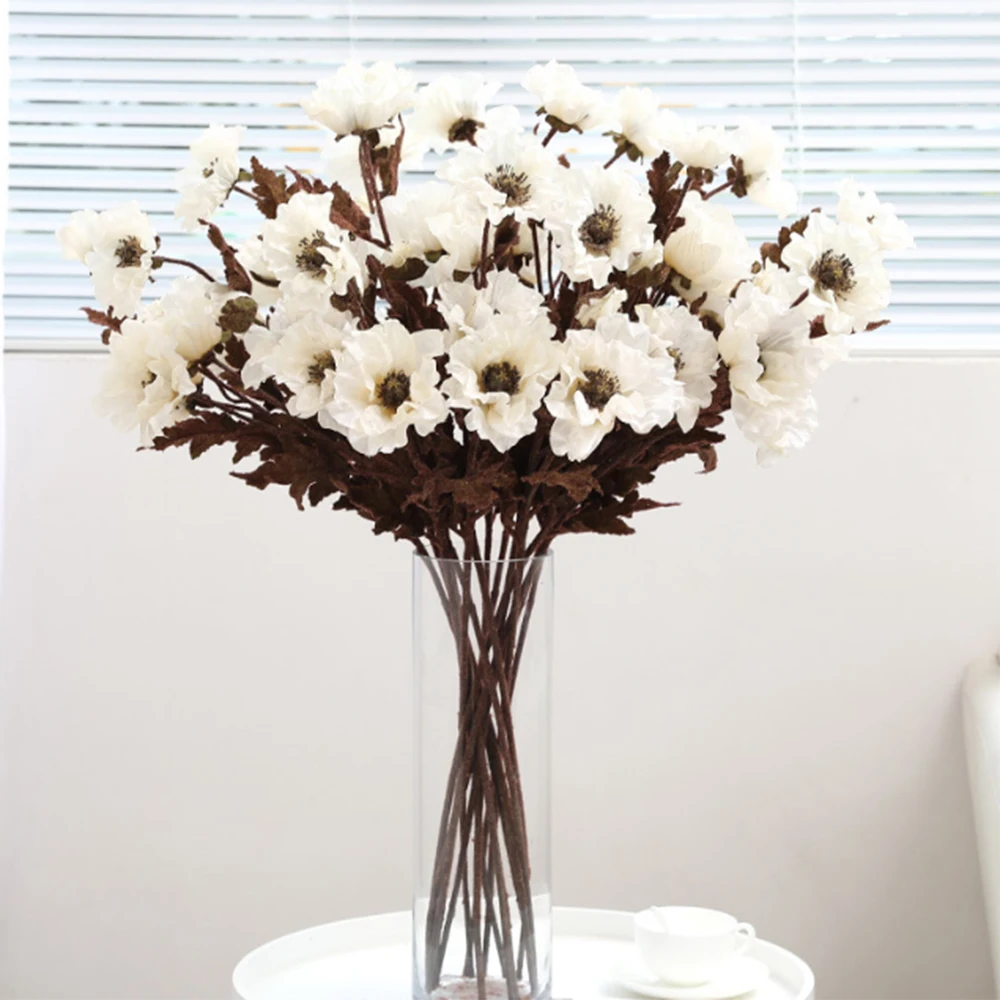 Искусственные цветы аранжировки реалистичные искусственные маки Цветы Букет