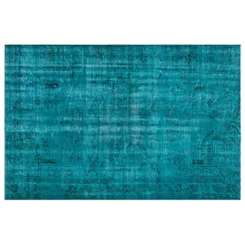 

Handmade Turquoise Vintage Overdyed Turkish Area Rug 173x265 Cm-5'8''X8'8''