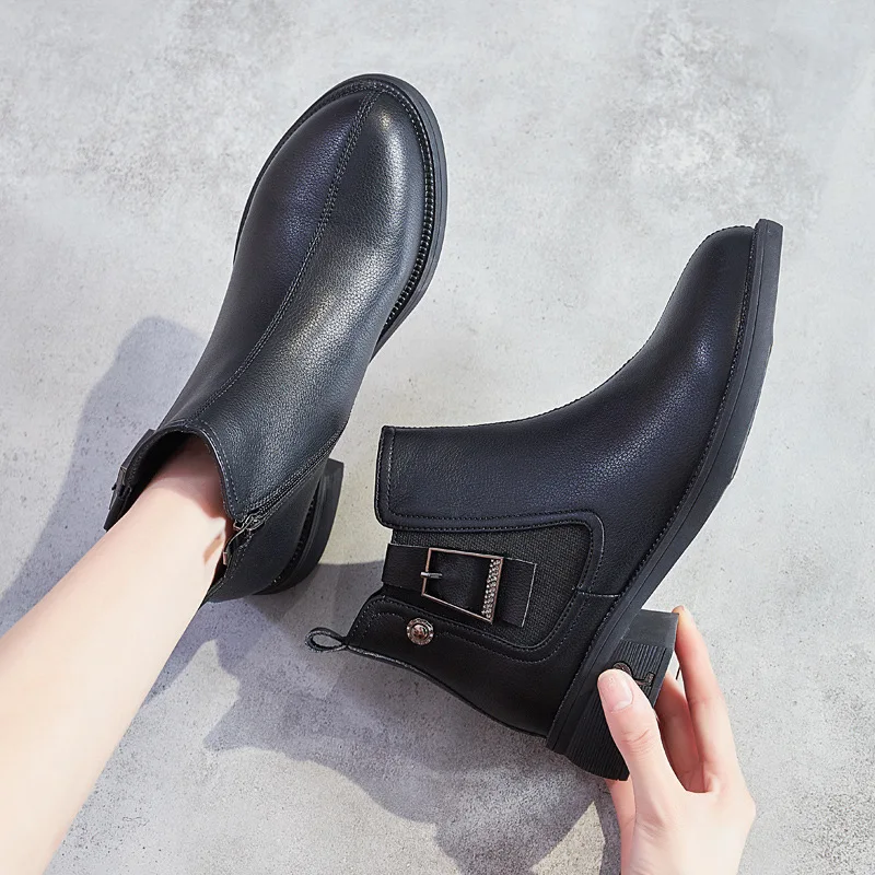 Women's boots 2021 Martin boots women's short boots autumn and winter women's shoes women's boots medium heel Chelsea boots