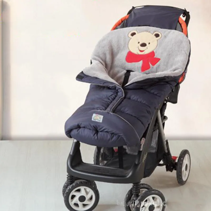 

Stroller Warm Bag Blue Red and White Infant Winter Sleeping Bag 102cm Wool Kids Sleeping Bag Newborn Envelop