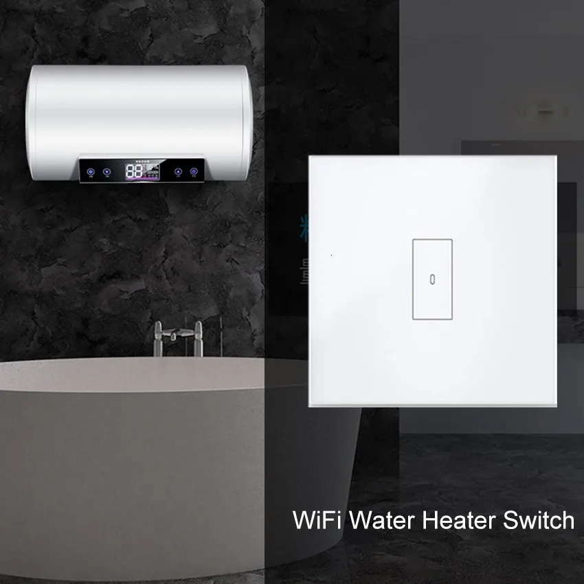WiFi умный переключатель бойлера со стеклянной панелью 4400 Вт 20A Smart Life Tuya App дистанционное управление переключатель водонагревателя через Alexa Google Home