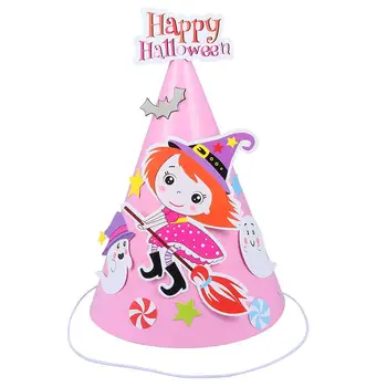 

10pcs Interesting Lovely Creative Funny Halloween DIY Cap Halloween Party Hat Halloween DIY Paper Hat for Kids Toddler Children