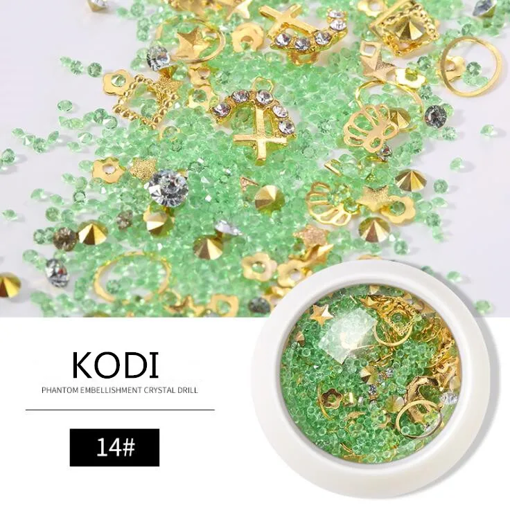 14 KZS006 kodi разноцветные Стразы для ногтей 3D хрустальные камни для украшения ногтей Diy Дизайн Маникюр бриллианты - Цвет: 14