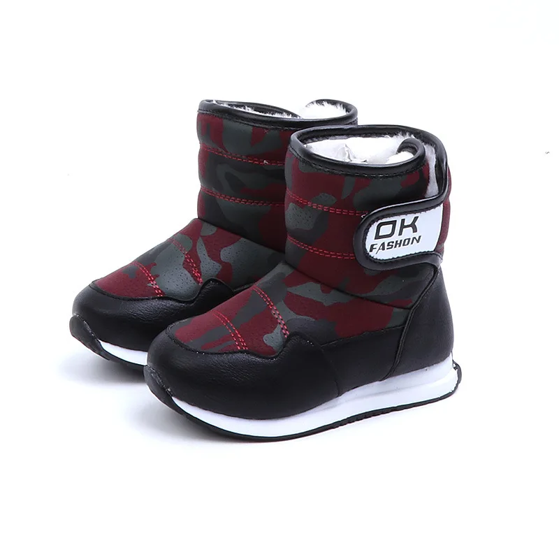 

2019 New Kids Winter Boots Warm Wool Lining Comfortable Kids Shoes Fashionable Boys and Girls Boots for Eur size 27-36