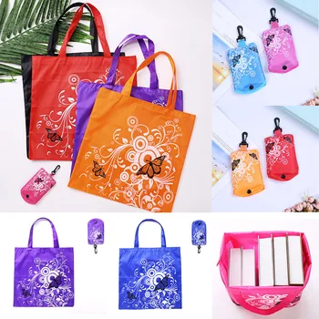 

Butterfly Love Flower Reusable Folding Shopping Bag Eco Bag for Grocery Shopping Storage Bags for Fruit Vegetable Toys