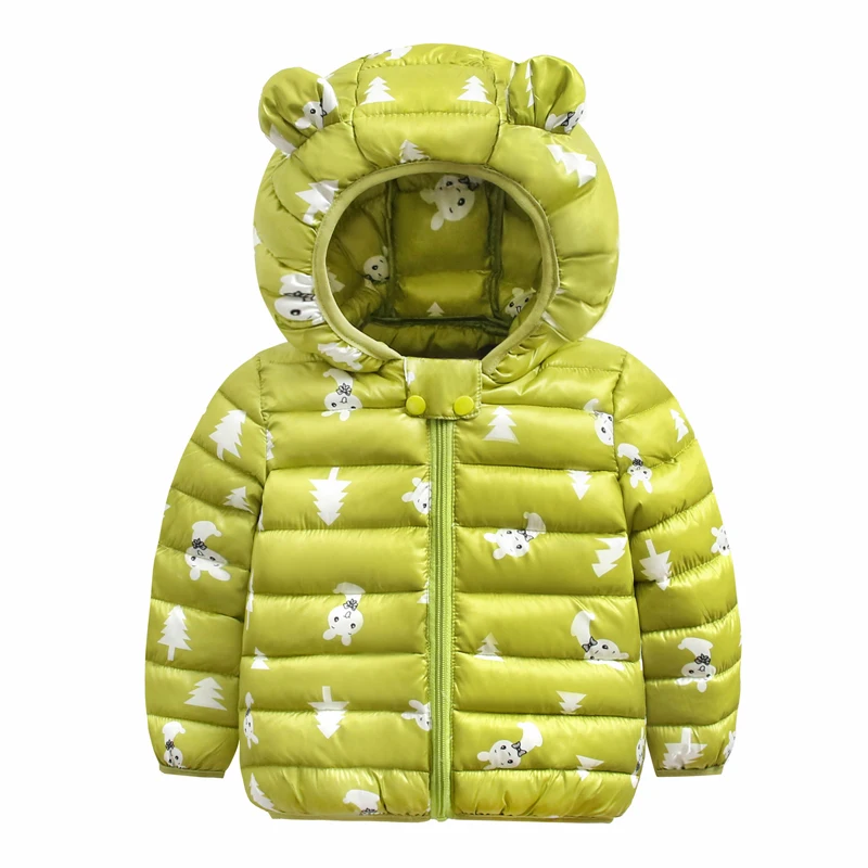 Весенне-осенний светильник; Детские Зимние куртки; детское хлопковое пуховое пальто; детская куртка для девочек; парка; Верхняя одежда с капюшоном; пальто для мальчиков - Цвет: S02-green