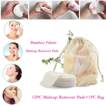 

12Pcs Makeup Remover Pads Reusable Cotton Pads Make Up Facial Remover Bamboo Fiber Facial Skin Care Nursing Pads Remover X#2