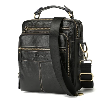 

Portable Shoulder Messenger Men Bag Genuine Leather Briefcase Office Business Work For Small Handbag Male Female