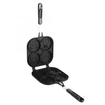 

4 Holes Double-Sided Lovely Cartoon Animal Pattern Breakfast Non-Stick Frying Pan Kitchen Cooking Tool