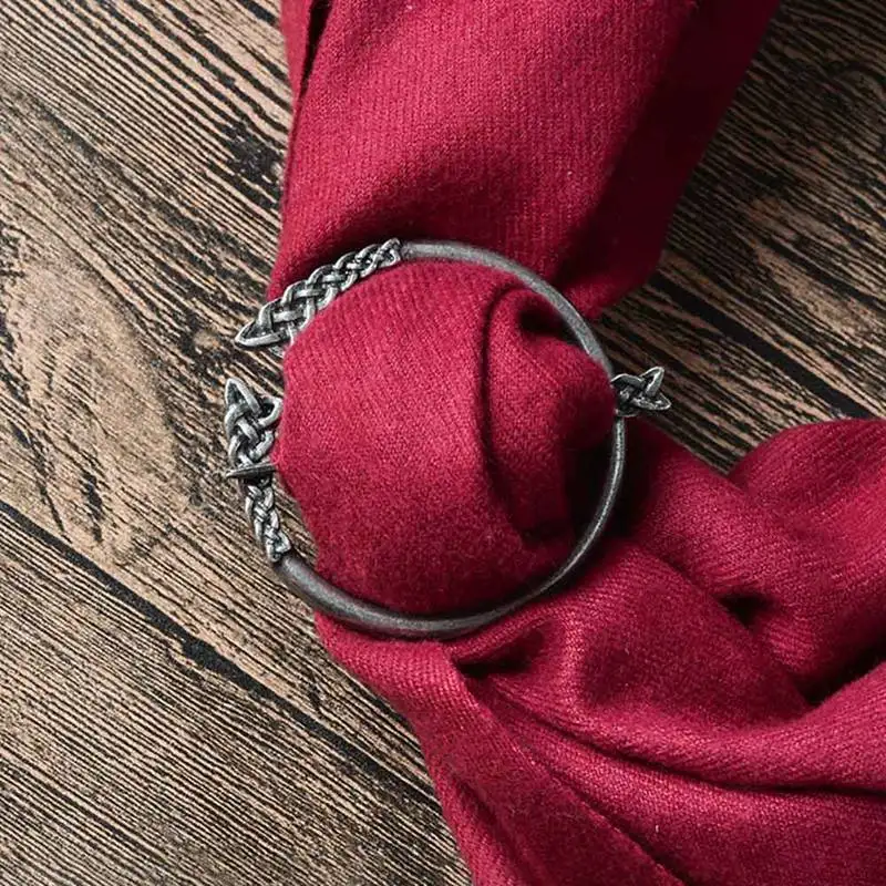 Viking Series Fashion Vintage Ruby Brooch Retro Medieval Nordic Jewelry Scarf Pin Gift For Men And Women