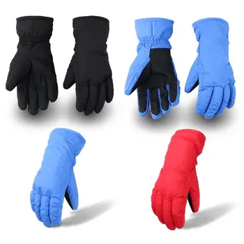 

Unisex Winter Waterproof Ski Gloves Plush Lined Warm Solid Color Non-Slip Mitten Y98F