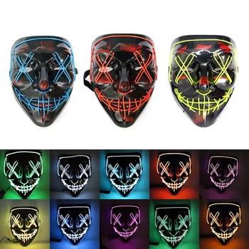 

Halloween Mask LED Maske Light Up Party Masks Neon Maska Cosplay Mascara Horror Mascarillas Glow In Dark Masque masks
