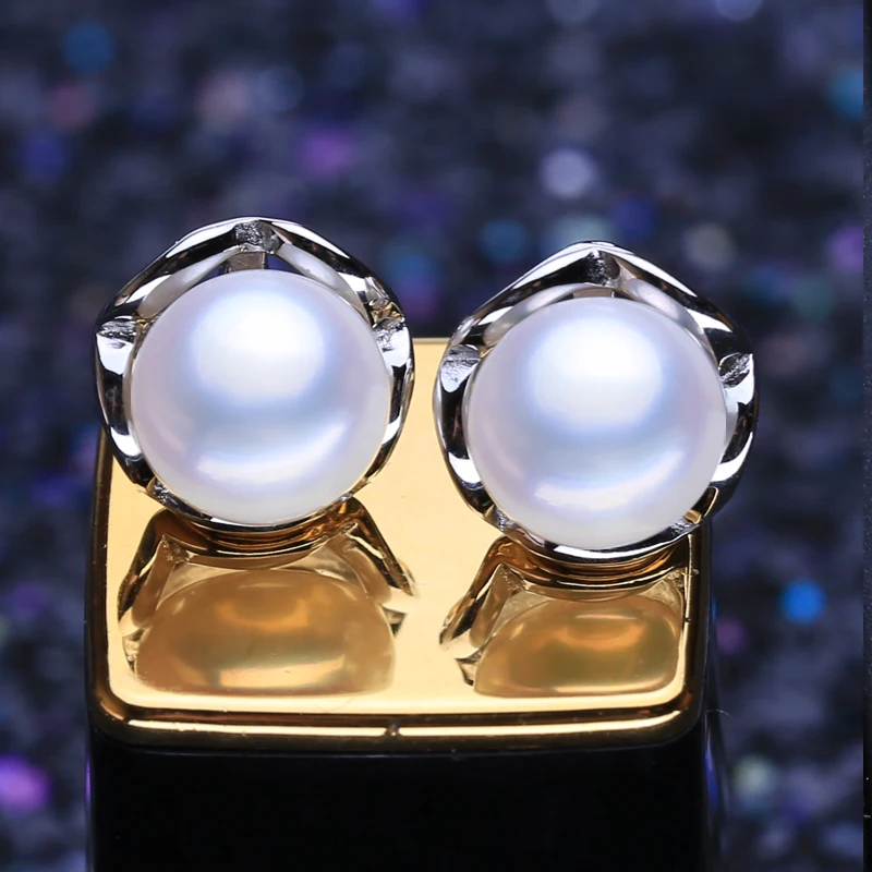

FENASY Natural Pearl Earrings Pearl Jewelry Flower Silver Stud Earrings For Women With Gift Box Women Accessories