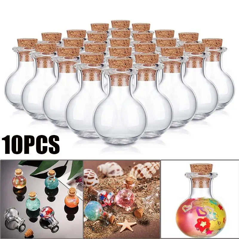 Mini Transparent Glass Bottle Wedding Birthday Party Glass Jars Drifting Bottles Small Wishing Bottles With Cork Stoppers 50/5Pc glass bottles mini glass bottles