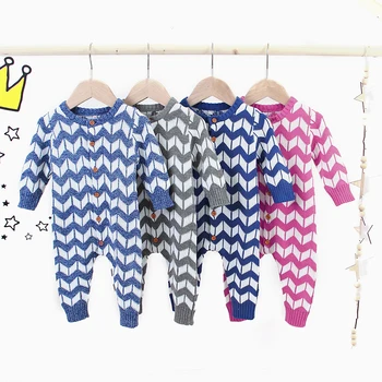 

Kids Baby Girl Boy Knitted Romper Unisex Kids Long Sleeve 2019 Autumn Winter Fashion Jumpsuit Knitwear Infant Boys Girls Clothes