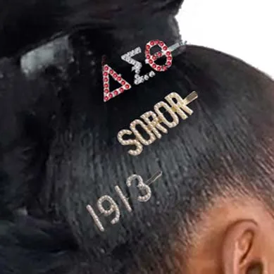 Персонализированные женские заколки для волос на заказ Delta Sigma Theta буквы заколки для волос индивидуальные DST заколки для волос британские популярные заколки для волос - Окраска металла: 3pcs for one set