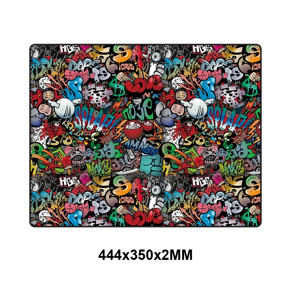 Большой игровой коврик для мыши с граффити 900x400 мм, коврик для компьютерной мыши в стиле аниме Grande Gamer XXL, игровой коврик с клавиатурой, настольный игровой коврик, коврик для ПК - Цвет: KTTY-001-44.4x35