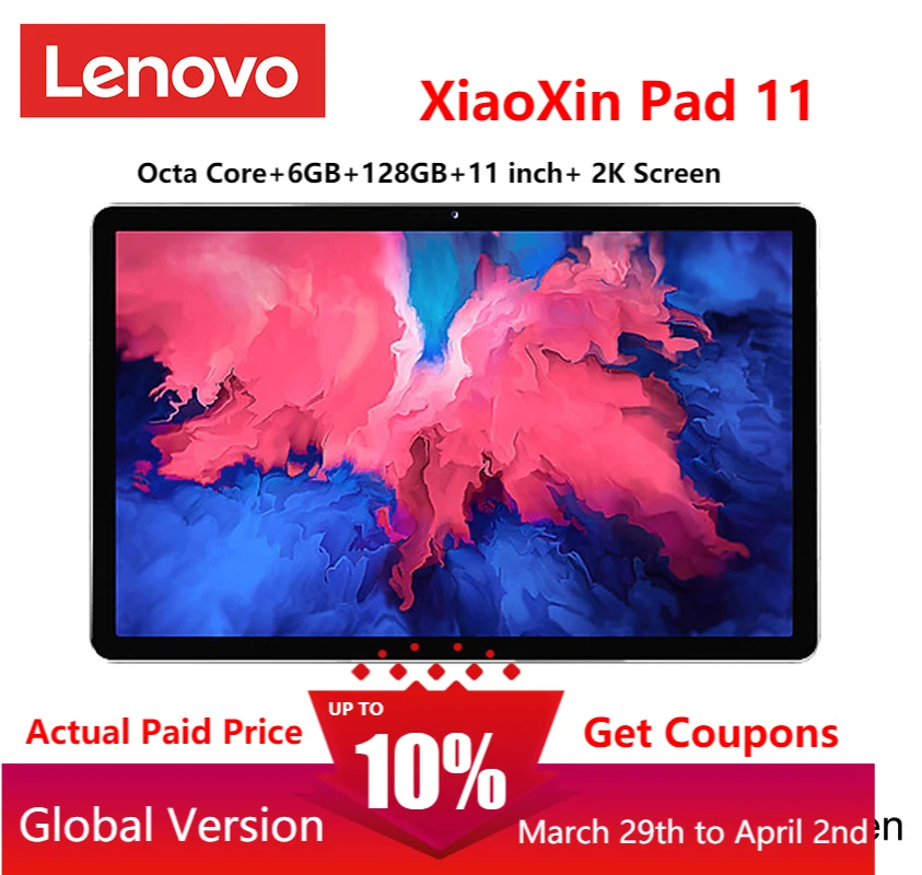 Mejores Ofertas Firmware Global Lenovo Yi Pad 11 pulgadas 2K pantalla LCD Snapdragon Octa Core 6GB 128GB tableta Android 10 bWwnMGXZjDO