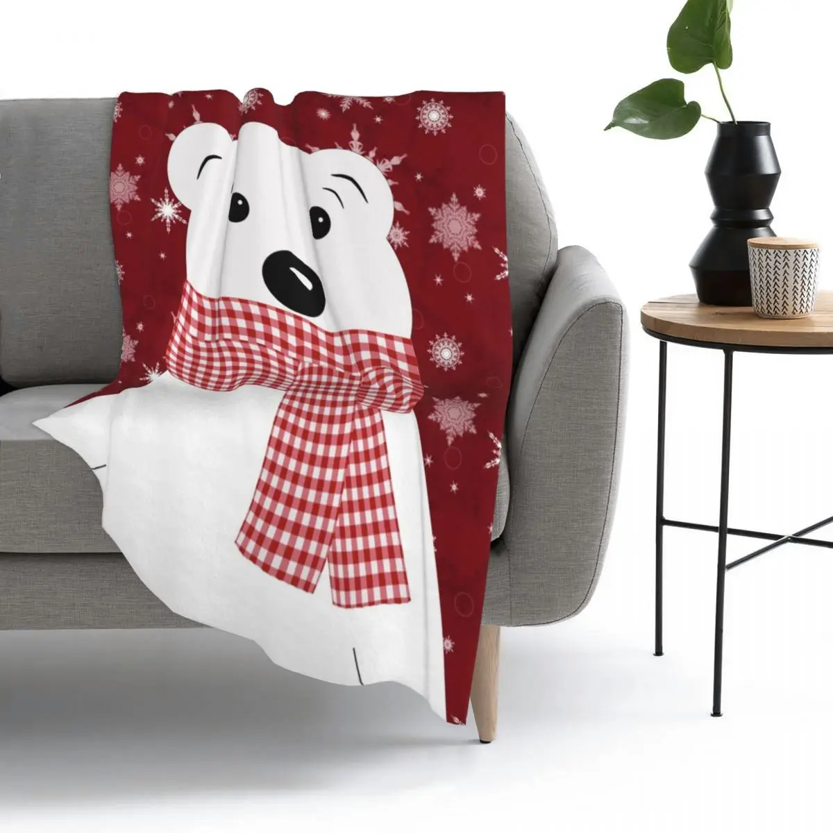 

Christmas Polar Bear Winter Thicken Coral fleece blanket Velvet Shaggy Fuzzy Quilt Home sofa Bedroom Bedding Throws Child Cartoo