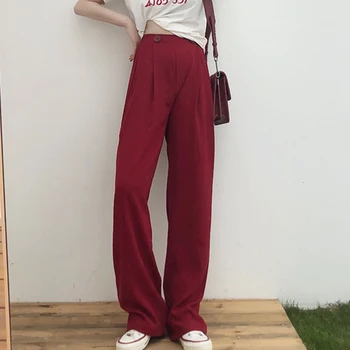 

High Waist Wide Legged Pants Women Autumn Loose Plus Size Pants For Women 4xl 5xl Wide Leg Women Pants Loose Casual Pants HH50KZ