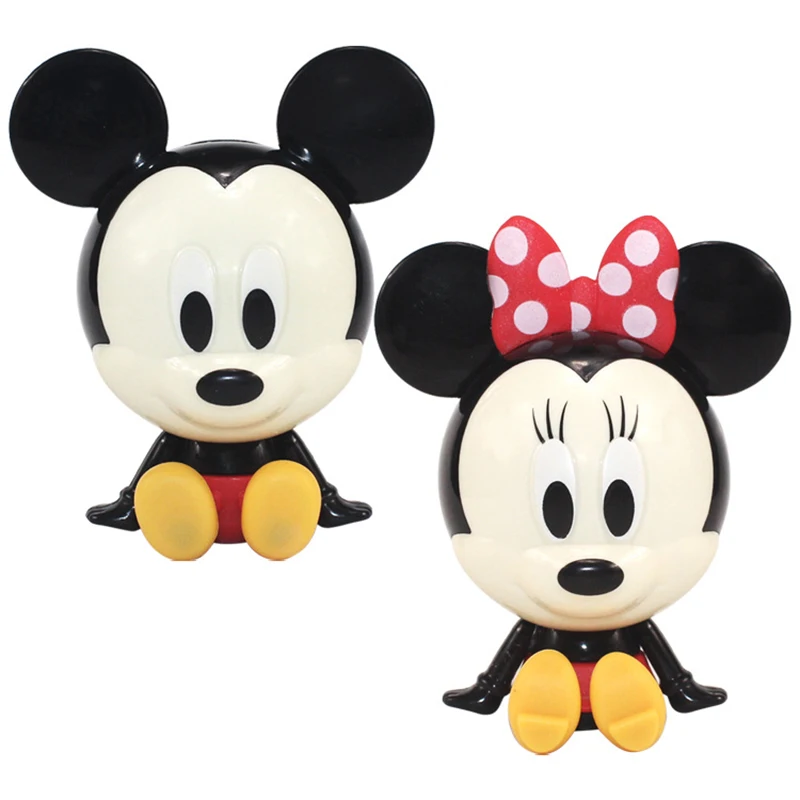 

2pcs Disney Mickey Mouse Minnie Anime Figure Q Version Model Cake Decoration Cute Toys Ornaments Gift for Children's Birthday